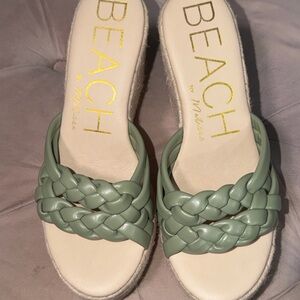 Green Braided Women's Sandals